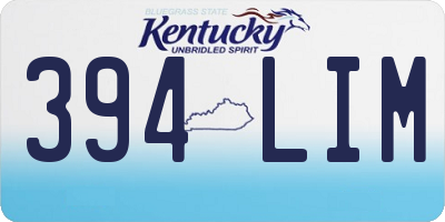 KY license plate 394LIM