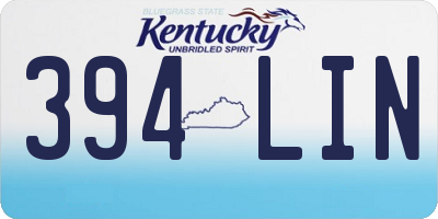 KY license plate 394LIN