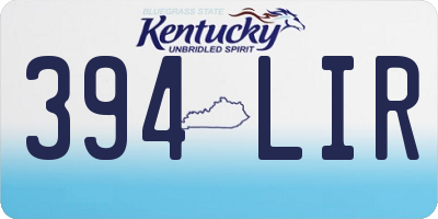 KY license plate 394LIR
