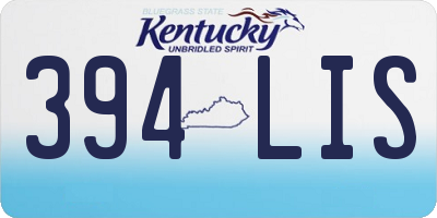 KY license plate 394LIS