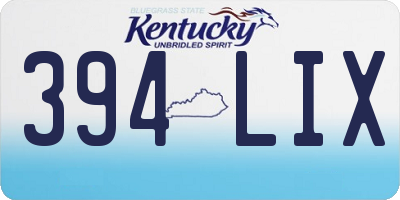 KY license plate 394LIX