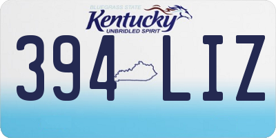 KY license plate 394LIZ
