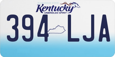 KY license plate 394LJA