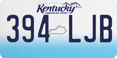 KY license plate 394LJB