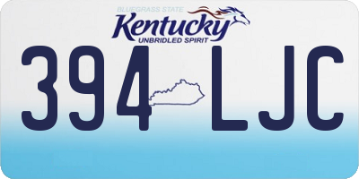 KY license plate 394LJC