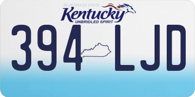 KY license plate 394LJD