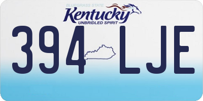 KY license plate 394LJE