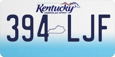 KY license plate 394LJF