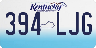 KY license plate 394LJG
