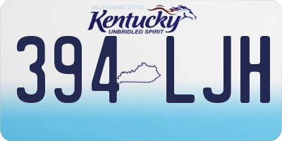 KY license plate 394LJH