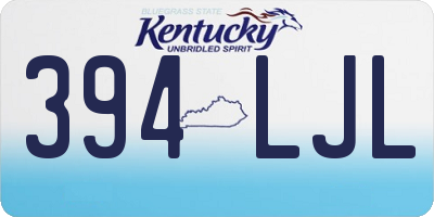 KY license plate 394LJL