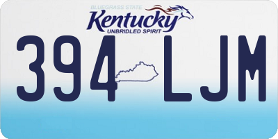KY license plate 394LJM