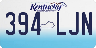 KY license plate 394LJN