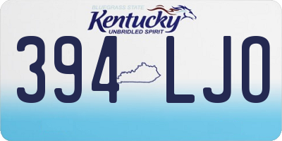 KY license plate 394LJO