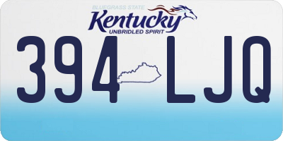 KY license plate 394LJQ