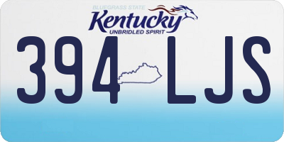 KY license plate 394LJS