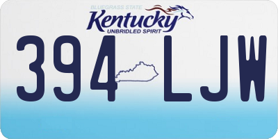 KY license plate 394LJW
