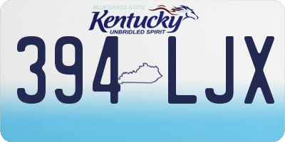 KY license plate 394LJX