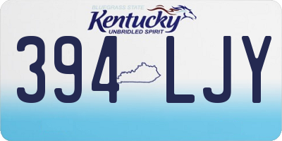 KY license plate 394LJY