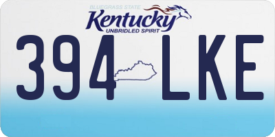 KY license plate 394LKE
