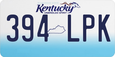 KY license plate 394LPK