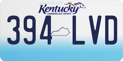 KY license plate 394LVD