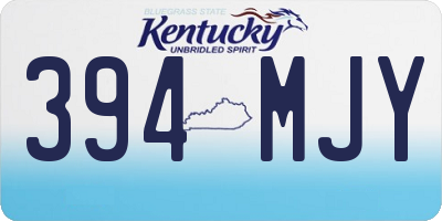 KY license plate 394MJY