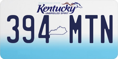 KY license plate 394MTN