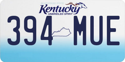 KY license plate 394MUE