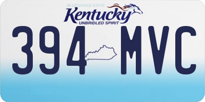 KY license plate 394MVC