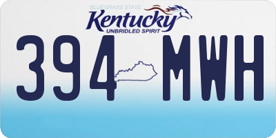 KY license plate 394MWH