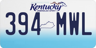 KY license plate 394MWL