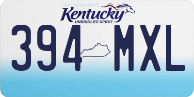 KY license plate 394MXL
