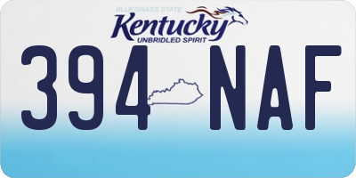 KY license plate 394NAF