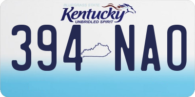 KY license plate 394NAO