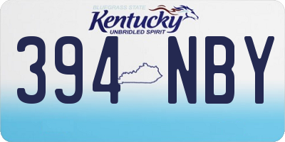 KY license plate 394NBY