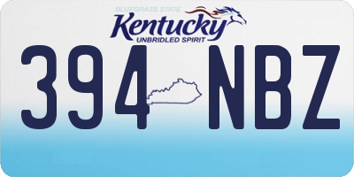 KY license plate 394NBZ