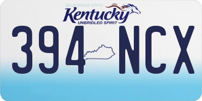 KY license plate 394NCX