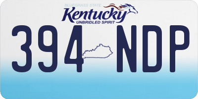 KY license plate 394NDP