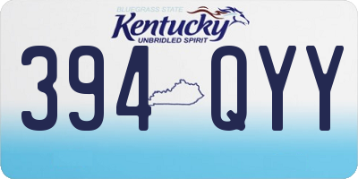 KY license plate 394QYY