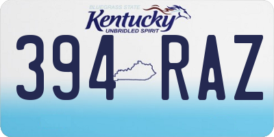 KY license plate 394RAZ