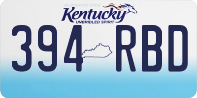 KY license plate 394RBD
