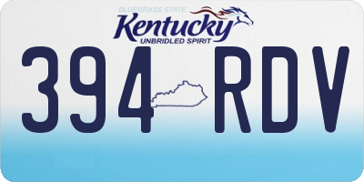KY license plate 394RDV