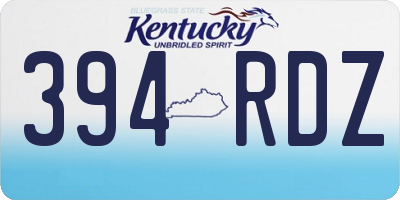 KY license plate 394RDZ