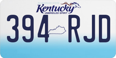 KY license plate 394RJD