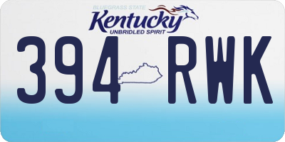 KY license plate 394RWK