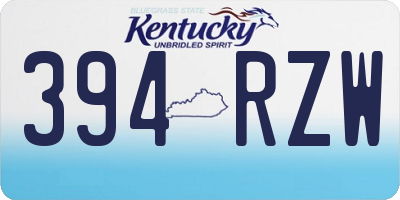 KY license plate 394RZW