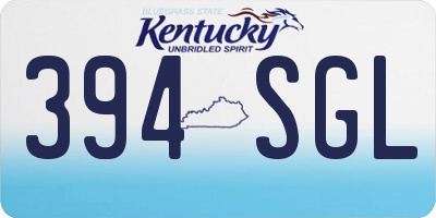 KY license plate 394SGL