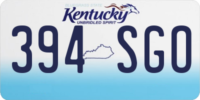 KY license plate 394SGO