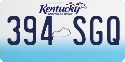 KY license plate 394SGQ